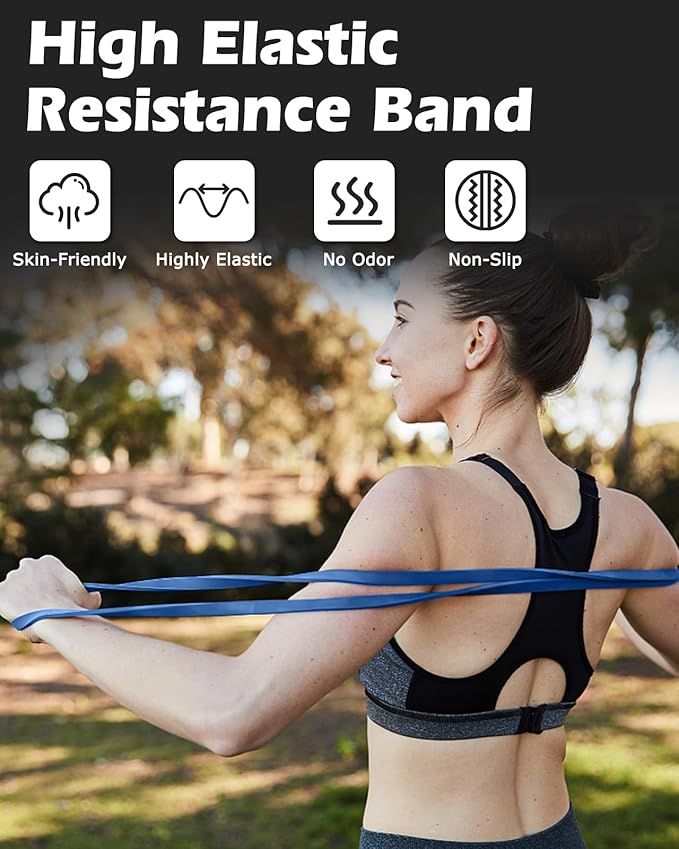 Zacro Resistance Bands, 6 Resistance Levels Pull Up Assistance Bands, Exercise Bands for Men&Women, Heavy Duty Resistance Band Set with Door Anchor, for Working Out, Muscle Training, Physical Therapy-FlexoryFit