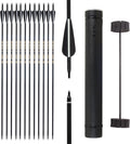 SOPOGER Archery Arrows for Compound Bow and Arrow Quiver Holder Tube, 31 Inch Arrows Practice Arrows for Recurve Bow 12 Packs, 500 Spine Hunting Arrows Carbon Fiber Target Arrow Accessories