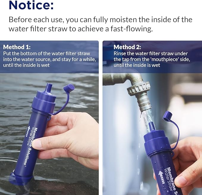 Membrane Solutions Gravity Water Filter Pro 6L, NSF/ANSI 42&372&401 Certified, 0.1 μm Versatile Water Purifier Camping with Adjustable Tree Strap Storage Bag, Survival Gear for Emergency Preparedness