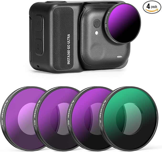 AMAZEAR ND & CPL Filters Set for Insta360 Go Ultra, Insta 360 Accessories ND8 + by YourProPhotoGear