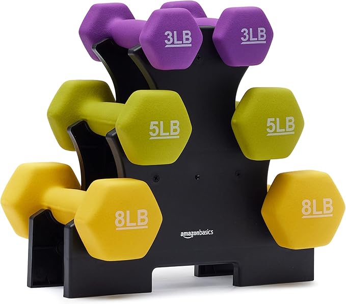 Amazon Basics Neoprene Dumbbell Hand Weights for Exercise and Muscle Toning-FlexoryFit