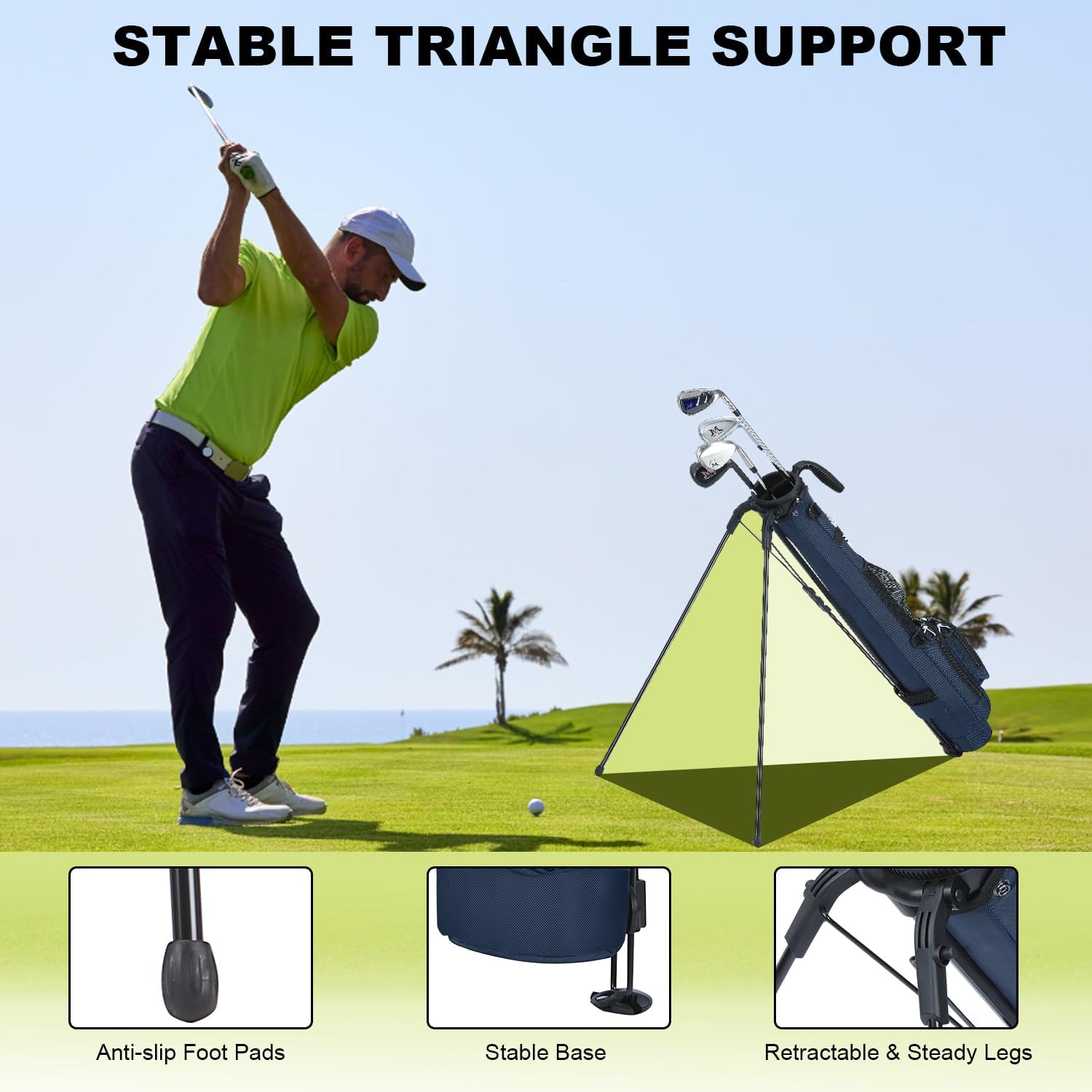 MAZEL Lightweight Golf Bag for Men – Easy to Carry Golf Clubs Bag with Shoulder Strap,Pitch n Putt Golf Stand Bag for Driving Range,Par 3 and Executive Courses - Fit Up to 8 Clubs