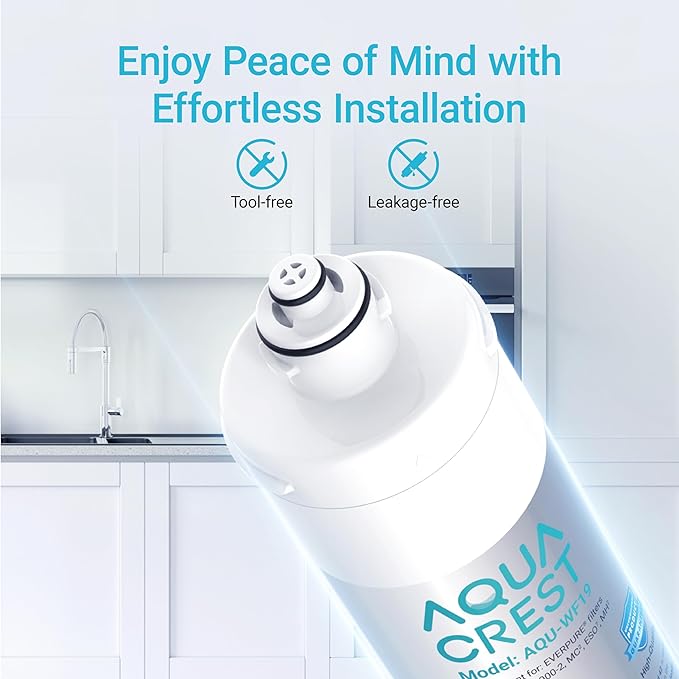 AQUA CREST I2000 Under Sink Water Filter, 26K Gallons, Replacement Cartridge for Everpure i2000, MC2, ESO7, MH2, EV9612-22, EV9612-56, EV9607-25, EV9613-21, NSF/ANSI 42 Certified