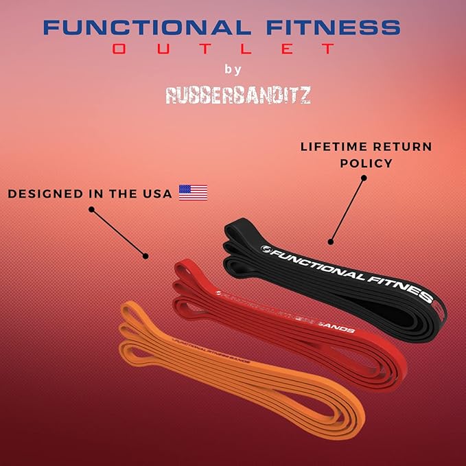 Pull Up Assist Bands Set by Functional Fitness. Heavy Duty Resistance and Assistance Training Band-FlexoryFit