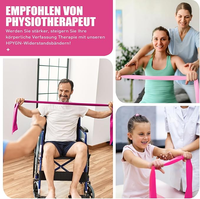 Resistance Bands, Exercise Bands, Physical Therapy Bands for Strength Training, Yoga, Pilates, Stretch Elastic Band with Different Strengths, Workout Bands for Home Gym-FlexoryFit