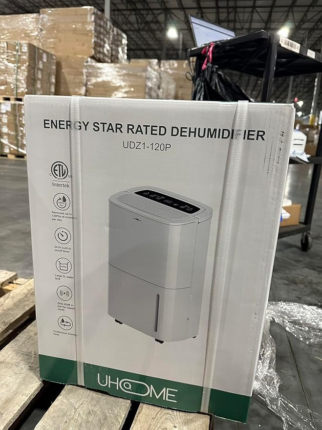Uhome 120 Pints Dehumidifier with Drain Hose - 6000 Sq. Ft Quiet Dehumidifier for Home, Basements, Storages and Large Rooms with 5L Water Tank