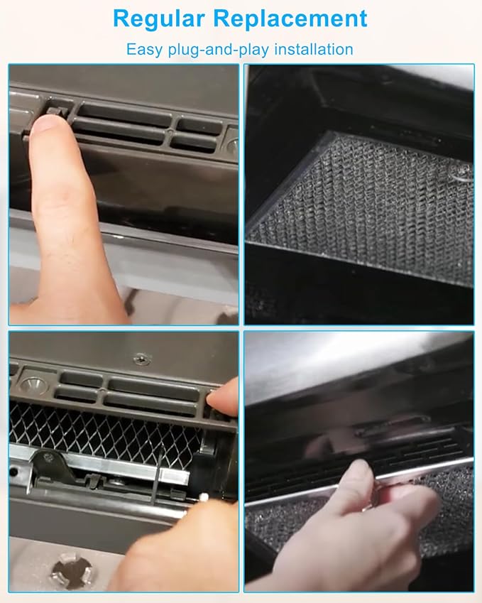 Charcoal Filter Fit for GE Microwave Oven JVM6175SF1SS JVM6175SK1SS JVM6175SK2SS JVM6175SK3SS, Microwave Filter with Activated Carbon