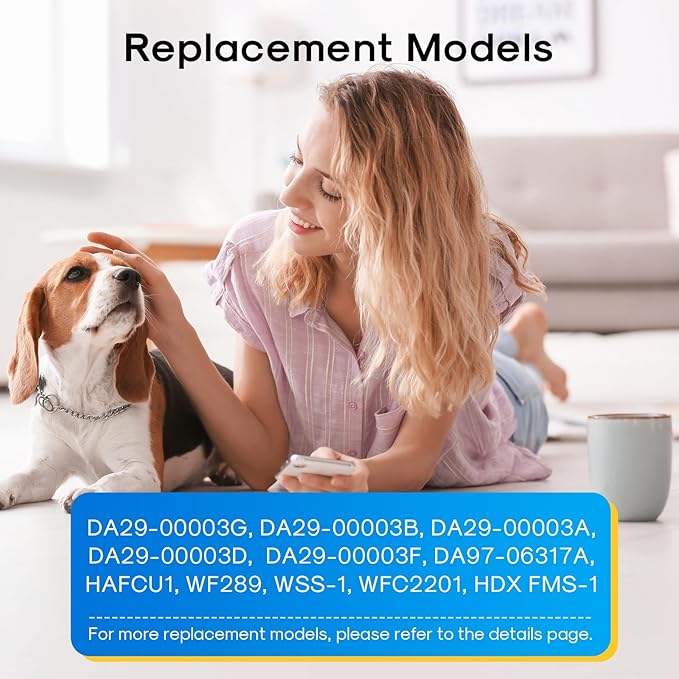 DA29-00003G Replacement for Samsung HAFCU1,RSG257AARS,DA29-00003F, RF267AERS, HDX FMS-1, RF26XAERS, RF267ABRS, RFG237AARS, RFG238AARS, HAFIN2/EXP, RF263AEBP, Refrigerator Water Filter,3PACK
