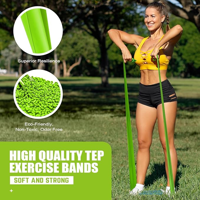 Resistance Bands, Exercise Bands, Physical Therapy Bands for Strength Training, Yoga, Pilates, Stretch Elastic Band with Different Strengths, Workout Bands for Home Gym-FlexoryFit