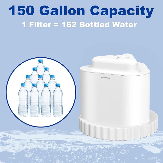 Water Filter Compatible with Epic Water Pitcher, Aquagear, Seychelle - 150 Gallon Filter Replacement, Removes Odors, Fluoride, BPA Free - 4 Pack