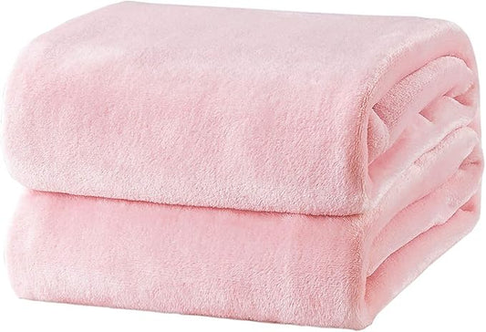 Bedsure Fleece Blankets Queen Size Pink - Bed Blanket Soft Lightweight Plush Fuzzy Cozy Luxury Microfiber 90x90 inches