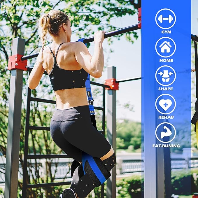 Pull Up Assistance Bands, Adjustable Heavy Duty Resistance Band for Pull Up, 3 Pull Up Bands, Comfortable Fabric Feet/Knee Rest, Assistance Bands for Pull-Up, Home Fitness, Body Stretching-FlexoryFit