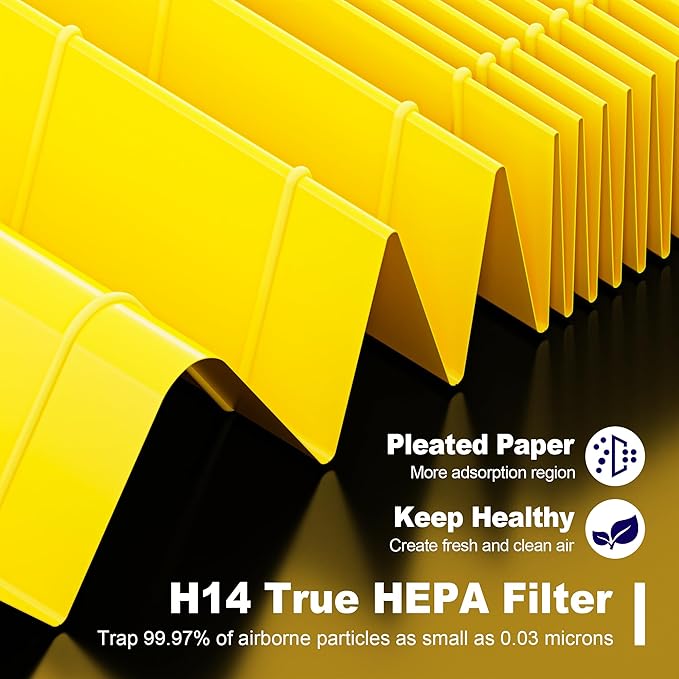 240 True HEPA 14 Pet Allergy Replacement Filter Compatible with Puroair 240, 3-in-1 True HEPA Filter Replacement, Grade True HP-14 with Activated Carbon Filter, 1 Pack, Yellow