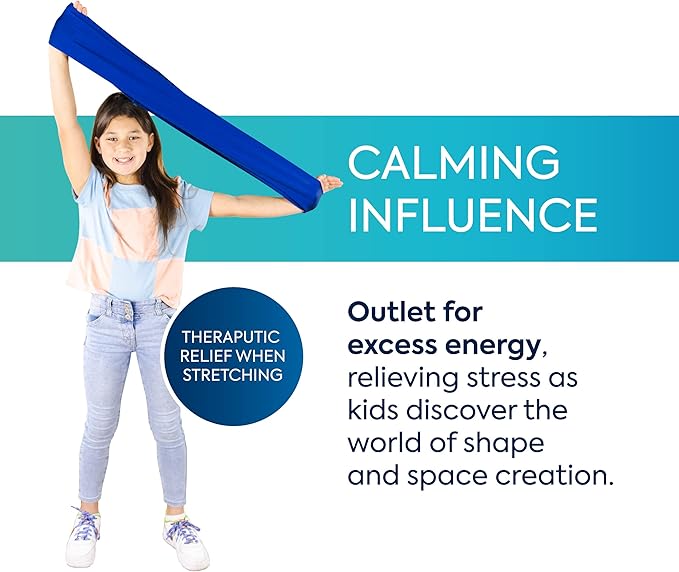 BouncyBand Stretch Band Focus Tool – 30” Resistance Band for Kids Stretches to Over 46” – Silent Sensory Tool Awakens Imagination, Develops Balance, and Strengthens Muscles-FlexoryFit