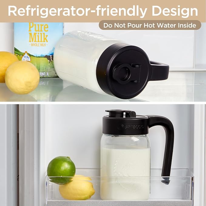32 oz Glass Pitcher with Lid, 1 Quart Mason Jar Pitcher with Lid Airtight - Image 5