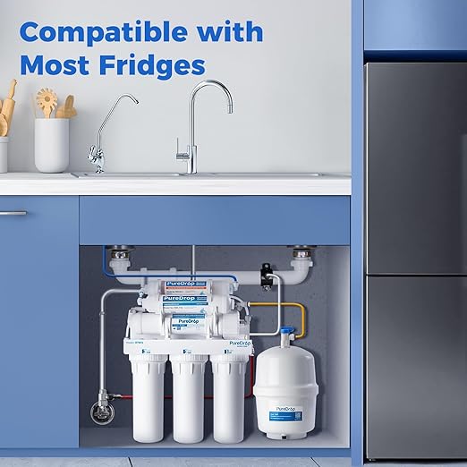 RTW5AK Reverse Osmosis Alkaline Water Filter System, pH+ Alkaline Remineralization Under Sink RO Water Filter System, 6 Stage Reverse Osmosis Water Filtration Plus Extra 3 Filters, 50 GPD