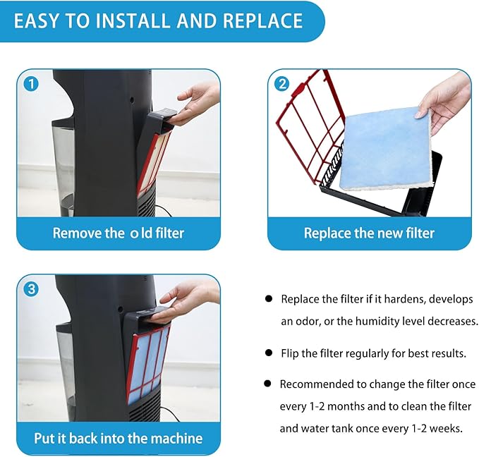 Lemige 4 Pack HFT600 Humidifier Filters T Compatible with Honeywell Humidifier HEV615 and HEV620, Compare to Part HFT600T HFT600PDQ, Upgraded HFT600PF1 Replacement Wicking Filter T