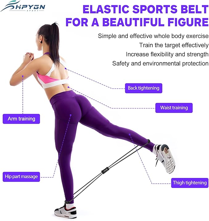 HPYGN Resistance Bands, Figure 8 Exercise Bands for Women Men, 8 Shaped Resistance Bands for Arms, Chest Expander, Yoga Gym Fitness Pulling Rope 8 Word Elastic for Exercise Muscle Training Tubing-FlexoryFit
