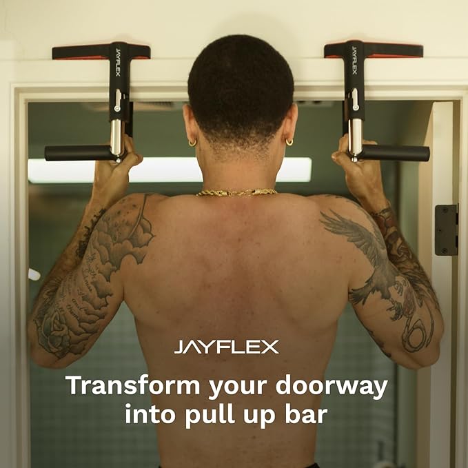 Jayflex CrossGrips Compact Pull Up Bar - Pull Up Bar Door Frame for Work from Home Fitness - Adjustable Door Frame Pullup Bar Handles - 250 lbs Capacity-FlexoryFit
