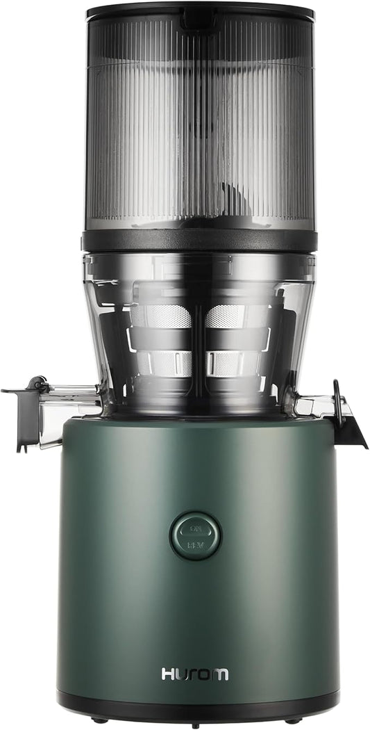 Hurom H320 Cold Press Juicer Machine, Easy to Clean Masticating Slow Juicer, Coarse Strainers, Self-Feeding, Hands Free, Family Size, Quiet Motor, Easy Assembly (Kale/Dark Green)-FlexoryFit
