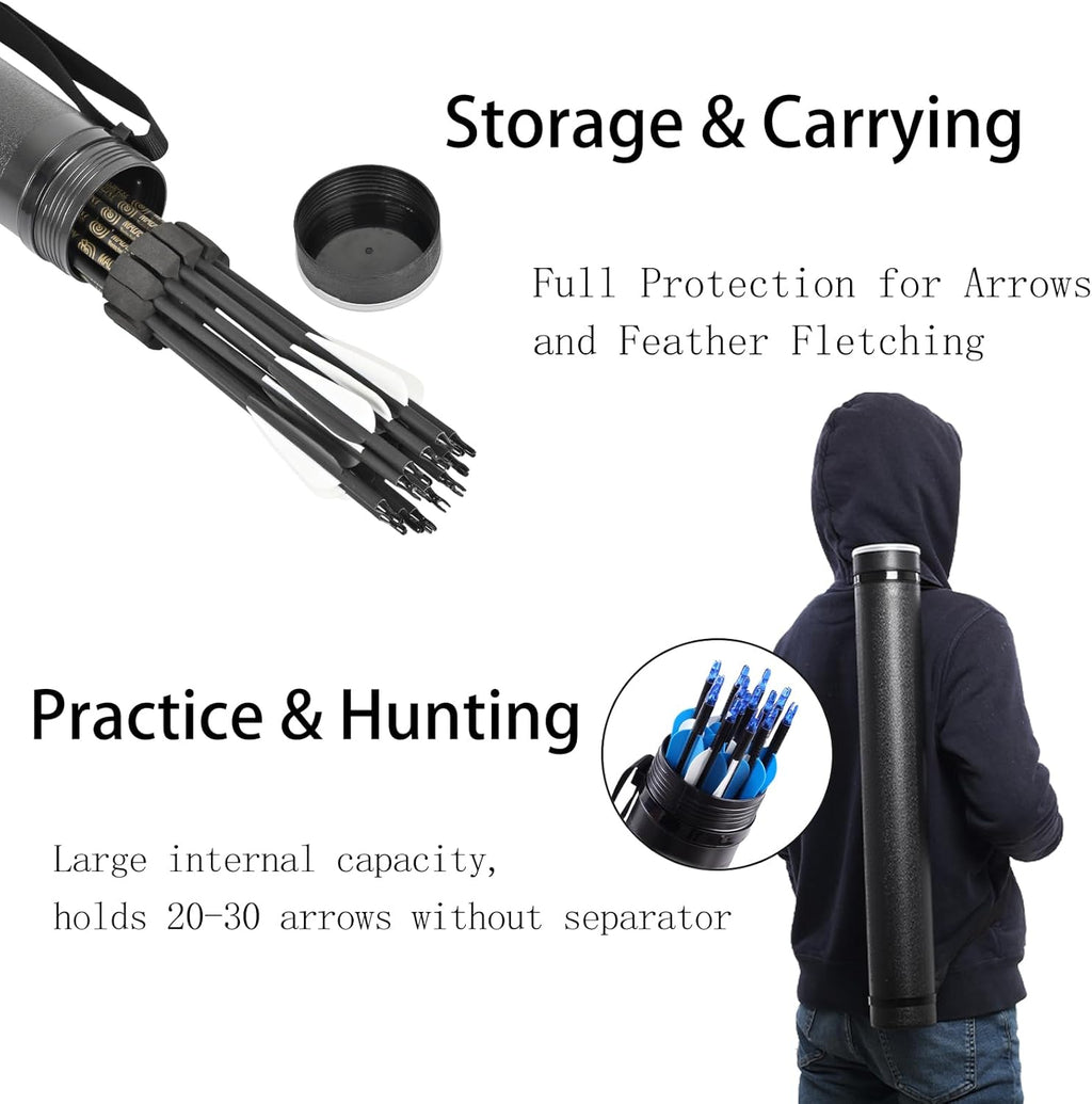 SOPOGER Archery Arrows for Compound Bow and Arrow Quiver Holder Tube, 31 Inch Arrows Practice Arrows for Recurve Bow 12 Packs, 500 Spine Hunting Arrows Carbon Fiber Target Arrow Accessories