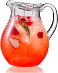 Plastic Pitcher, Clear Water Pitcher with Lid, Fridge Jug, BPA-Free, Shatter-Proof, Great for Iced Tea, Lemonade, Juice, Milk, and More (2 Quart/72oz)