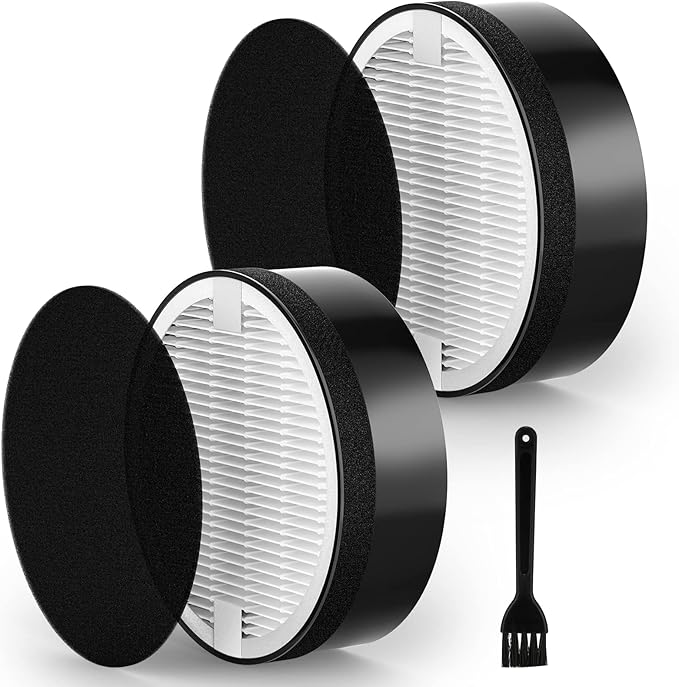 LV-H132 Replacement Filter Compatible with LEVOIT LV-H132 Air Puri-fier Replacement Filter, 3-in-1 HEPA Filt-er High-Efficiency Activated Carbon Filt-er, Part # LV-H132-RF, 2 Pack