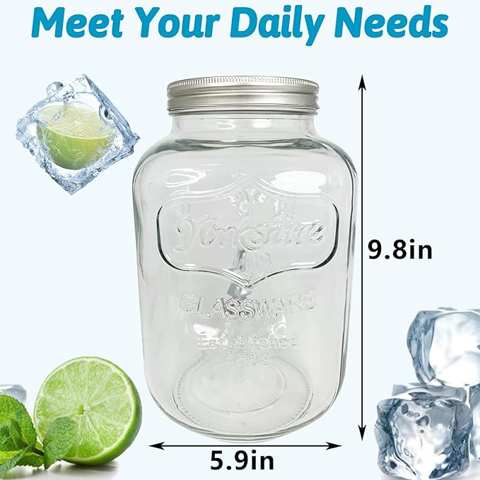 Tfwadmx 1 Gallon Drink Dispenser for Parties, Beverage Dispenser With Stand Lemonade Dispenser Iced Tea Pitcher Party Beverage Dispenser for Lemonade, Juice, Punch, Water, Outdoor, Daily Use