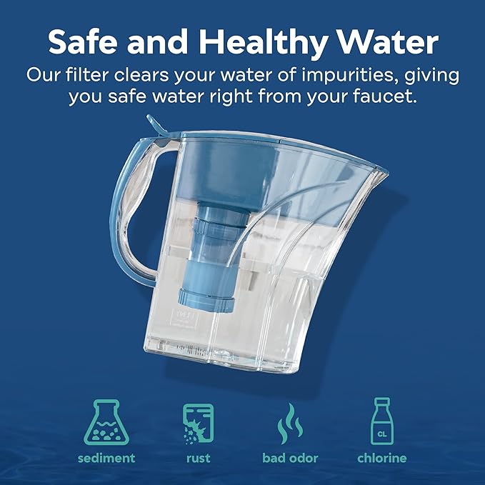 AMI Alkaline Water Pitcher for High pH, Filtered Water Dispenser