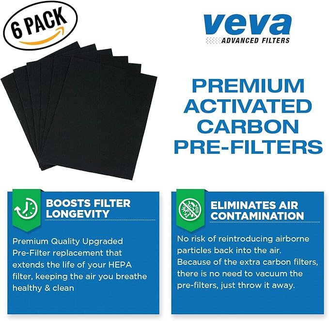 VEVA PREMIUM HEPA FILTER & 6 CARBON PRE-FILTERS