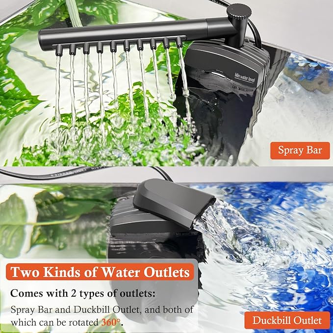 FEDOUR Aquarium Filter, 165GPH Internal Fish Tank Filter (8W)