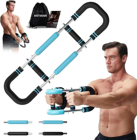 HOTWAVE Twister Arm Trainer with 4 Spring, Chest Workout Equipment Exerciser for Men, Adjustable Arm and Chest Twister Trainer for Women - Portable Home Fitness Equipment for Upper Body Muscle-FlexoryFit