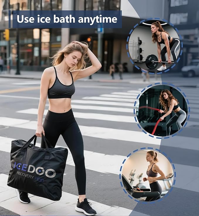 Upgrade XL 139 Gal Large Oval Ice Bath Tub for Athletes,Multiple Layered Portable Outdoor Cold Plunge Tub for Recovery,Cold Plunge for Family - Foldable Bathtubs for Gyms,Indoor,Outdoor use.