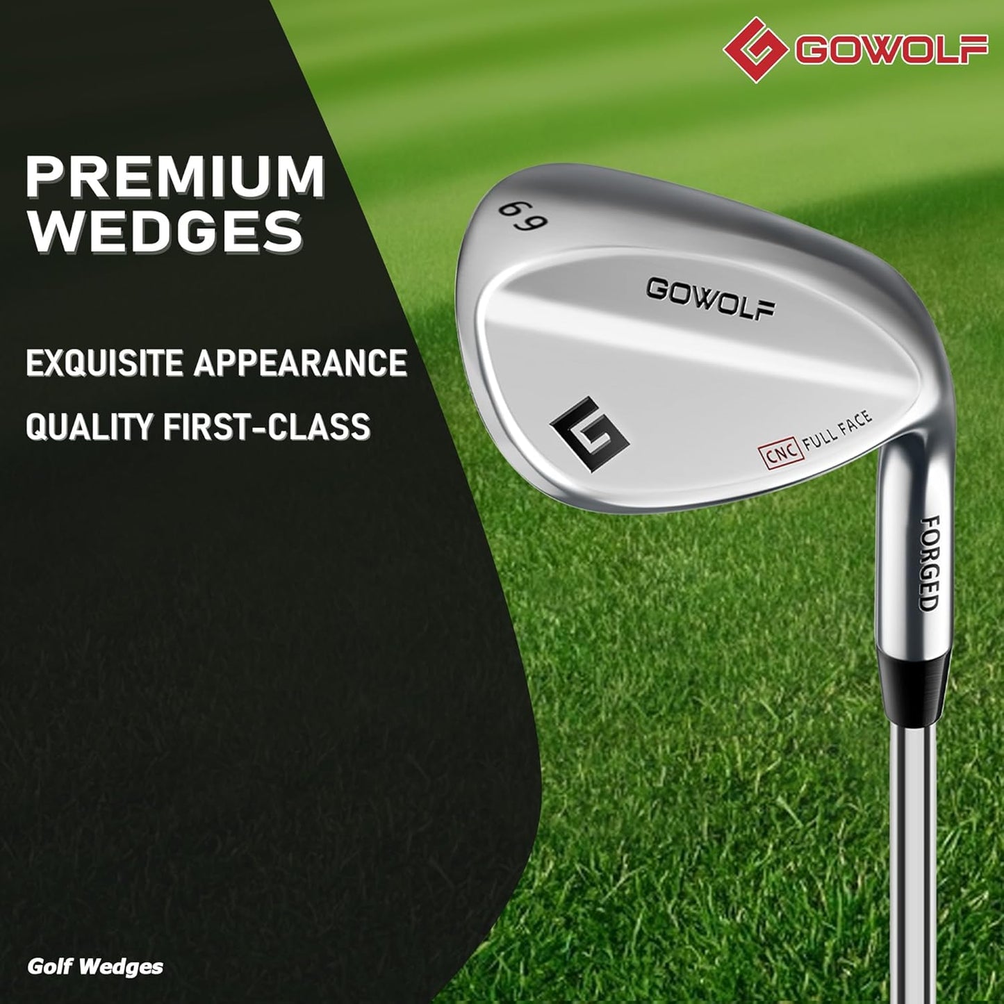 Gowolf Forged Golf Wedges 50/52/54/56/58/60/69 Degree Single or Sets for Men, Right Hand Premium Full Face Gap Wedge Sand Wedge Lob Wedge Golf Club, Great Golf Gifts - CNC Milled Face for More Spin