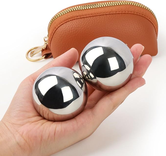 1.4lb, 2.2-inch Baoding Balls: Chinese Balls for Hand Therapy, Hand Massage, Tai Chi Balls, Meditation Balls — Suitable for Home/Office Exercise, Stress Relief, Anxiety Reduction, and as Holiday Gifts-FlexoryFit