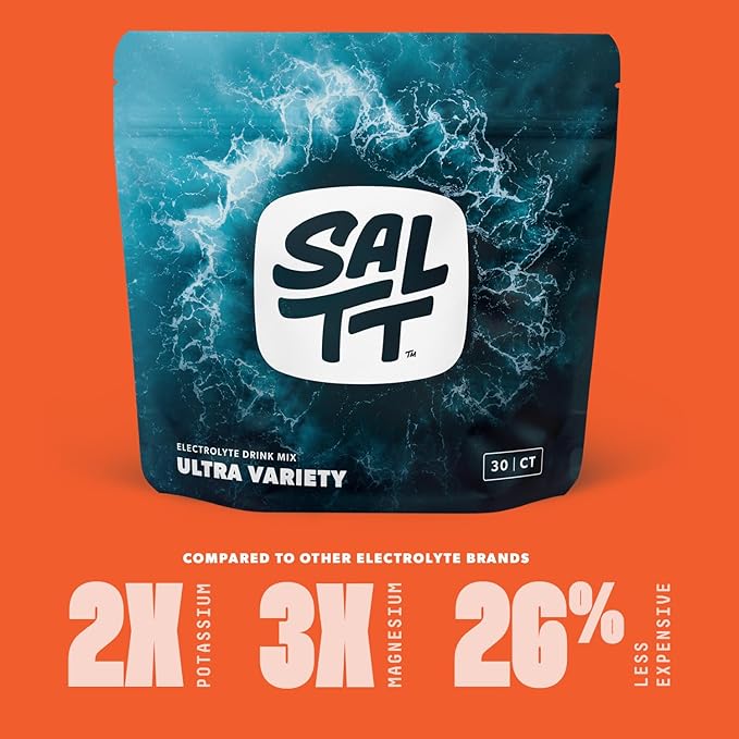 Keto Chow SALTT Electrolytes Powder Packets, Ultra Variety Pack (30 Packets) - Magnesium, Potassium, Sodium, Trace Minerals - Vegan, Sugar Free, Gluten Free - Travel Essentials - Made in USA-FlexoryFit