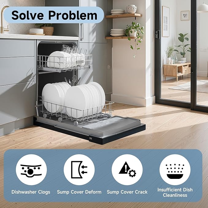 Dishwasher Sump Cover and Filter Inlet Pump Plate Compatible with Frigidaire Kenmore Crosley White-Westinghouse Dishwashers Replace#: 807111601 3019126 AP5788710