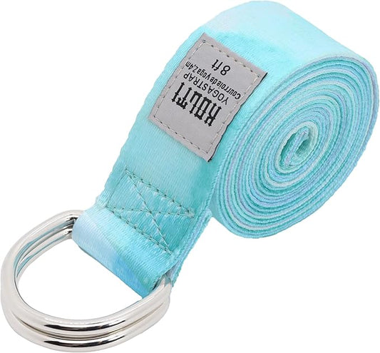 Yoga Exercise Adjustable Straps 8FT with Durable D-Ring for Pilates & Gym Workouts | Hold Poses, Stretch, Improve Flexibility & Maintain Balance-FlexoryFit