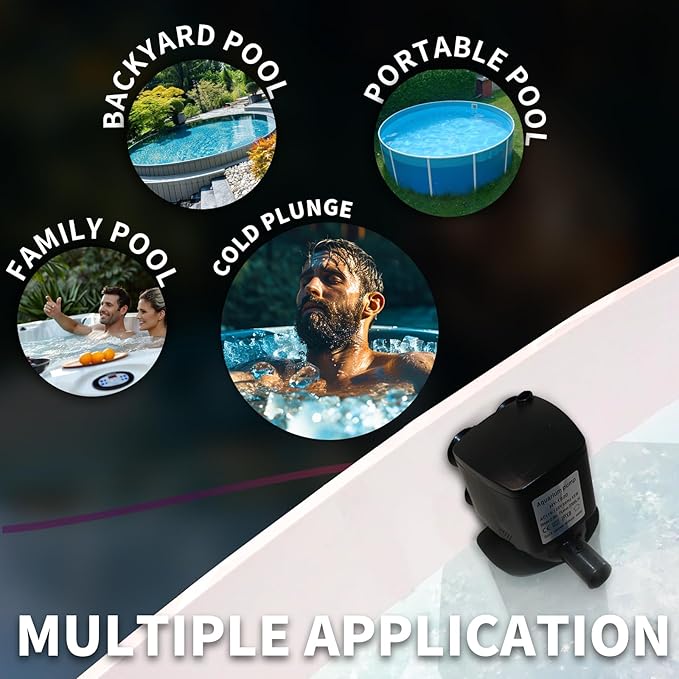 600GPH Cold Plunge Filter, UV Sterilzer for 300-1000 Gallon Cold Plunge, Cold Pond Ice Bath Tub Filte, Small Pool Filter with Green Cleaning Machine Pool for Cold Pod Ice Bath Tub Hot Tub Water Clea