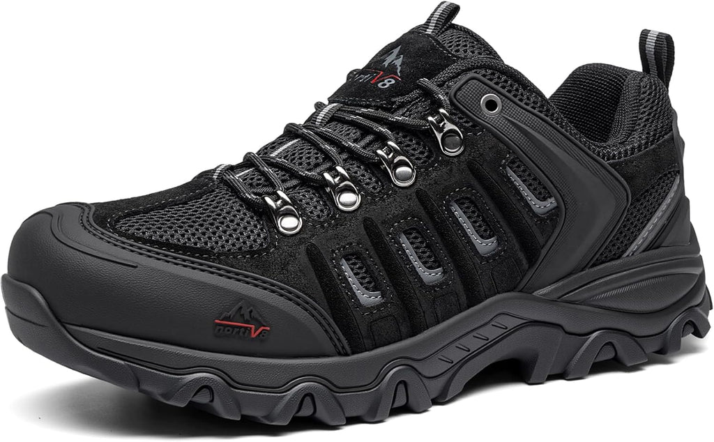 NORTIV 8 Men's Waterproof Hiking Shoes Leather Low-Top Hiking Shoes for Outdoor Trailing Trekking Camping Walking Quest