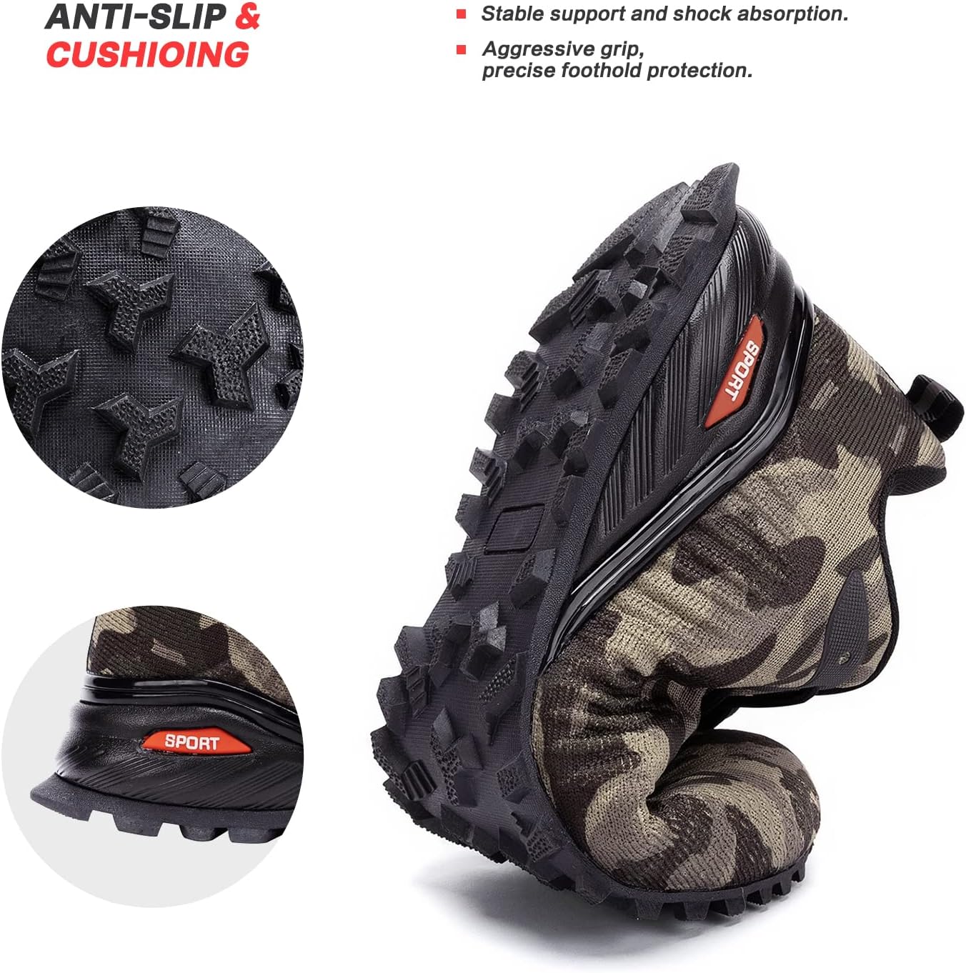 Kricely Men's Trail Running Shoes Fashion Walking Hiking Sneakers for Men Tennis Cross Training Shoe Outdoor Snearker Mens Casual Workout Footwear
