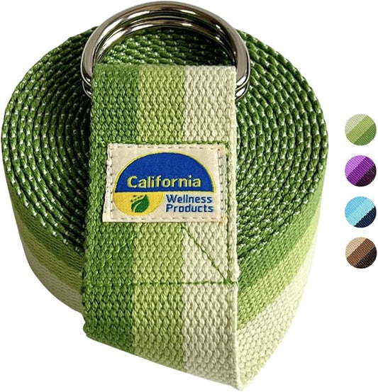 California Yoga Strap | Yoga Belt with Safe Adjustable D-Ring Buckle for Pilates | Stretching Strap | Exercise Bands | Physical Therapy | Improves Sitting Posture-FlexoryFit