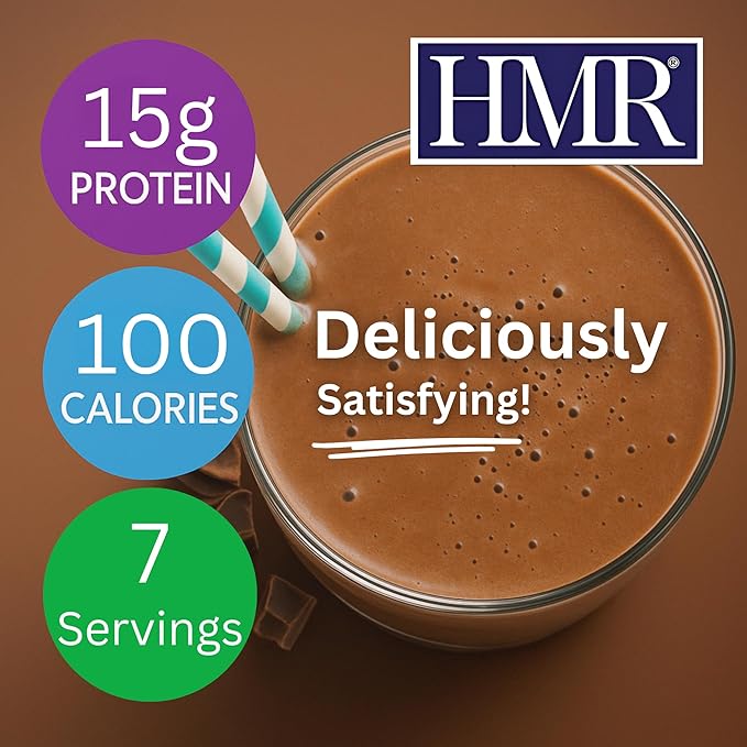 HMR 70 Plus Chocolate Shake & Pudding Mix | Meal Replacement Powder | Lactose-Free | 15g Protein | Supports Healthy Weight Loss | Easy to Make | Low Calorie | 21 Single Serving Packets-FlexoryFit