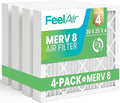 Air Filters 20x25x4 MERV 8, MPR 600, Air Filter (4 Pack)