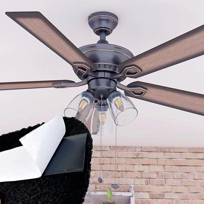 Ceiling Fan Filters 3 Pack - Universal Ceiling Fan Air Filters -Activated Coconut Shell Carbon Filter Easy-Stick for Ceiling Fan Blade