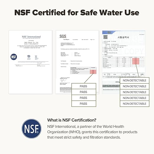 [6 Months Set] Water Filter for Sink Faucet and Replacement Set, Sink Water Filter, Vitamin C Gel, NSF Certified - Removes Impurities, Chlorine and Rust - Skin Hydration, Made in Korea