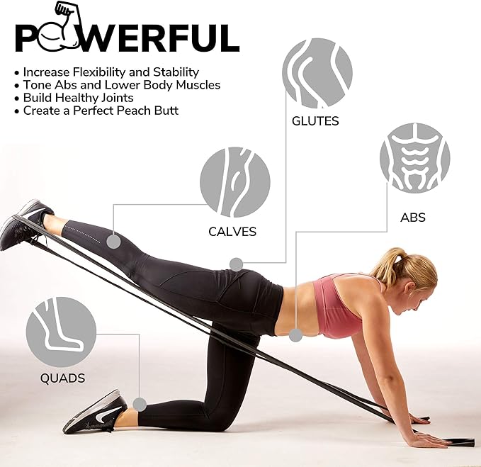 7Ft Long Resistance Bands for Stretching - Resistance Bands Set with Door Anchor - Exercise Bands Including Carry Pouch, E-Book & App - Latex-Free Workout Bands-FlexoryFit