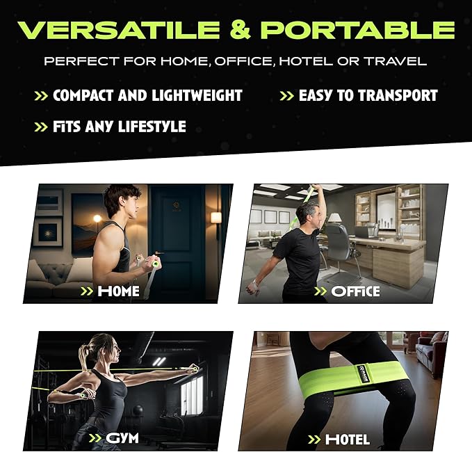 Ex Kit Home Gym Equipment with Carry Bag - 10Pcs Resistance Bands Kit with Handles, Door Anchor, Jump Rope, Booty Bands & More – Full Body Workout Bands Set for Strength, Cardio & Flexibility-FlexoryFit