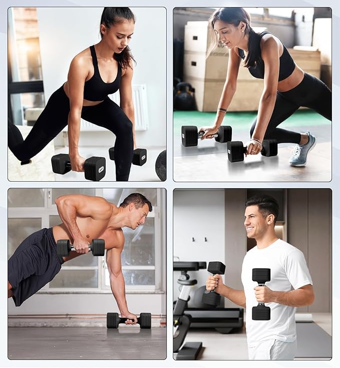 15LB 20LB 50LB Adjustable Dumbbell Set Free Weights Dumbbells Set for Women Men Hand Weights Sets Adjust Dumbbell Weight Sets for Home Gym Exercise Workout Strength Training Equipments-FlexoryFit