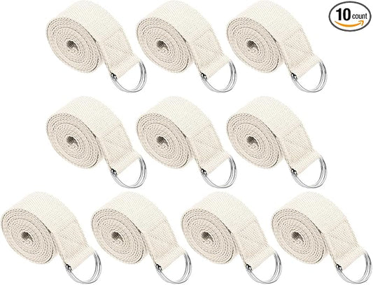 PATIKIL Yoga Strap for Stretching, Cotton Yoga Belt with Adjustable Metal D-Ring Buckle Stretch Band for Fitness Pilates-FlexoryFit